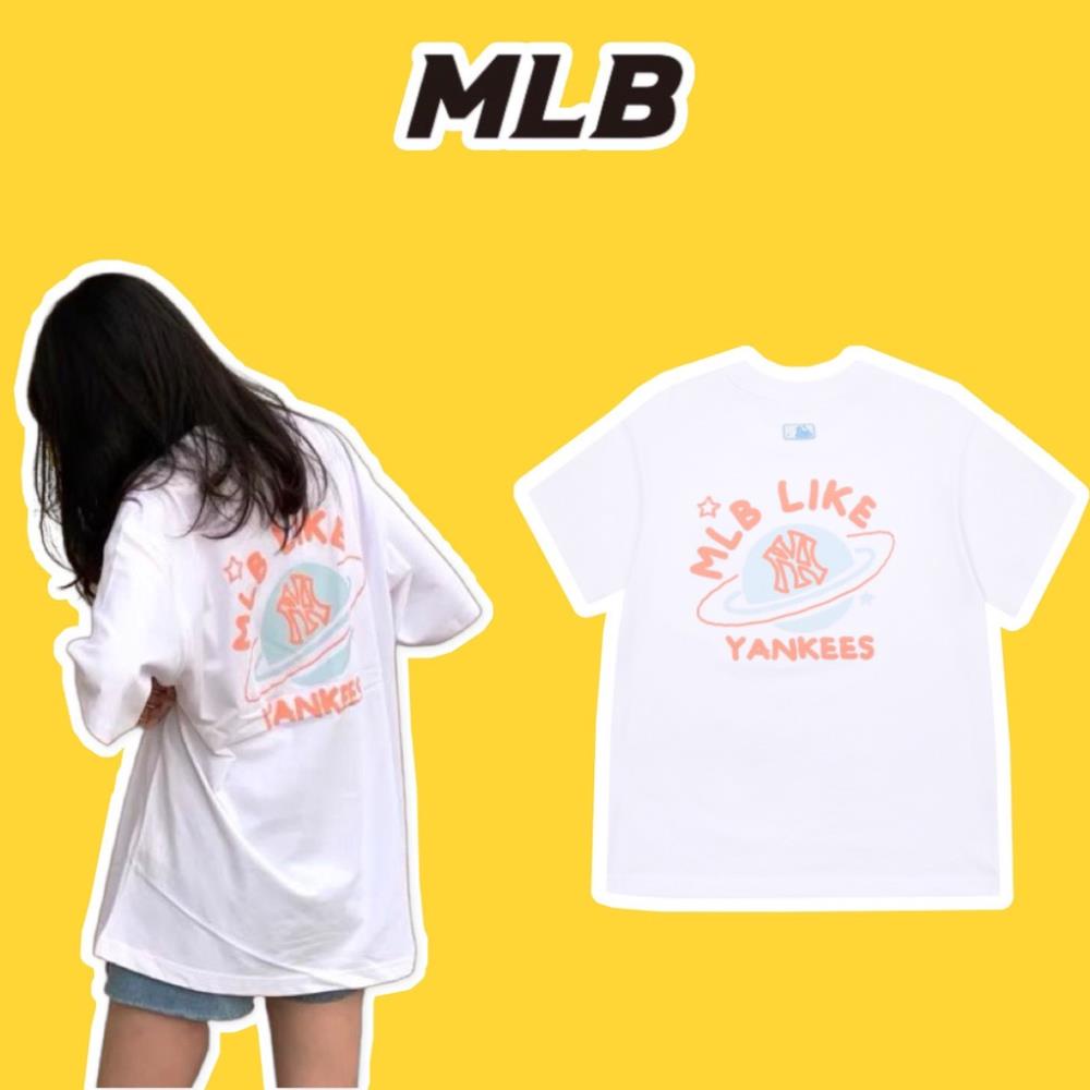 Áo thun NY ⛔ MLB Like ⛔ unisex nam nữ in hình Logo In nổi cá tính the.laz