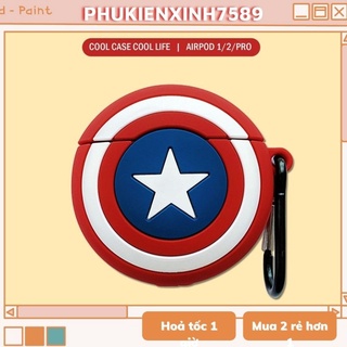 🔥 Case Ap 1/2 & Pro 🔥 Freeship 🔥 KHIÊN CAPTAIN AMERICA - Cho Tai Nghe Không Dây (Bluetooth) - TGDĐ89