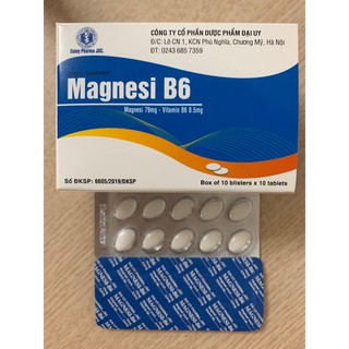 Magnesi B6 hộp 100 viên - Bổ sung magie và vitamin B6 cho cơ thể