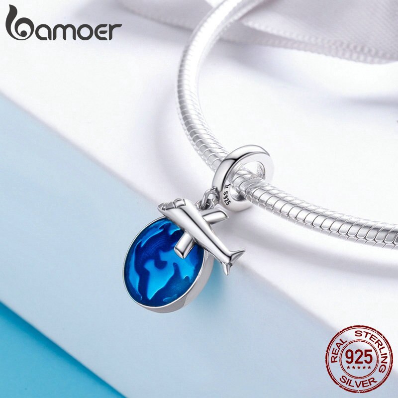 Mặt dây chuyền BAMOER SCC664 hình máy bay thiết kế tinh tế đáng yêu