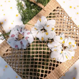 Dây cột tóc vải scrunchies hoa trái cây, đồ buộc tóc crunchies phụ kiện tóc