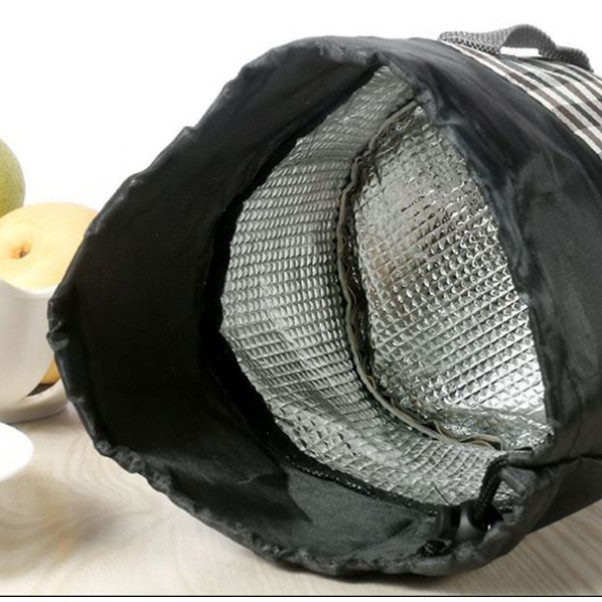 Túi Giữ Nhiệt Dây Rút Loại Dày Size Lớn  Sọc Caro