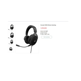 Tai nghe gaming corsair hs50 chính hãng new 100%