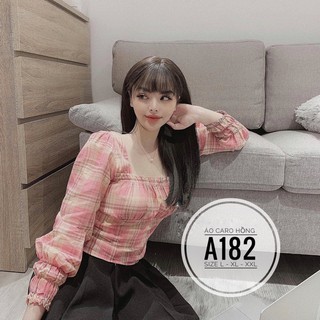 Bigsize Áo caro hồng A182