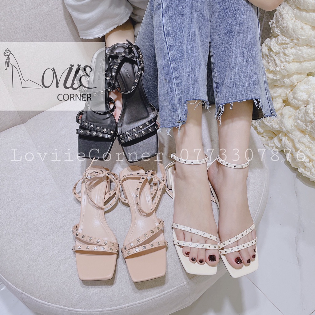 SANDAL NỮ QUAI MẢNH LOVIIECORNER - GIÀY SANDAL QUAI MẢNH XỎ NGÓN ĐẾ VUÔNG THẤP S210324 S220304