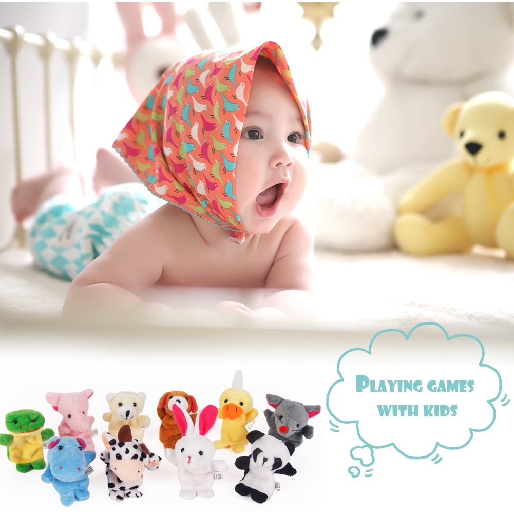 Set 10 Con Rối Ngón Tay Hình Động Vật Hoạt Hình Đáng Yêu Cho Bé