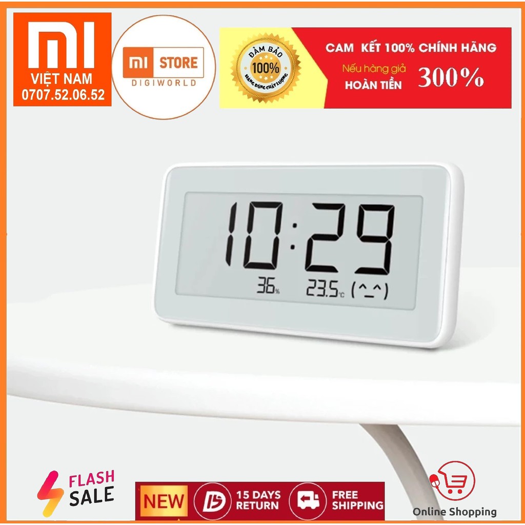 Nhiệt kế đo nhiệt độ, độ ẩm Xiaomi MiJia Smart Pro kiêm đồng hồ kết nối MI HOME