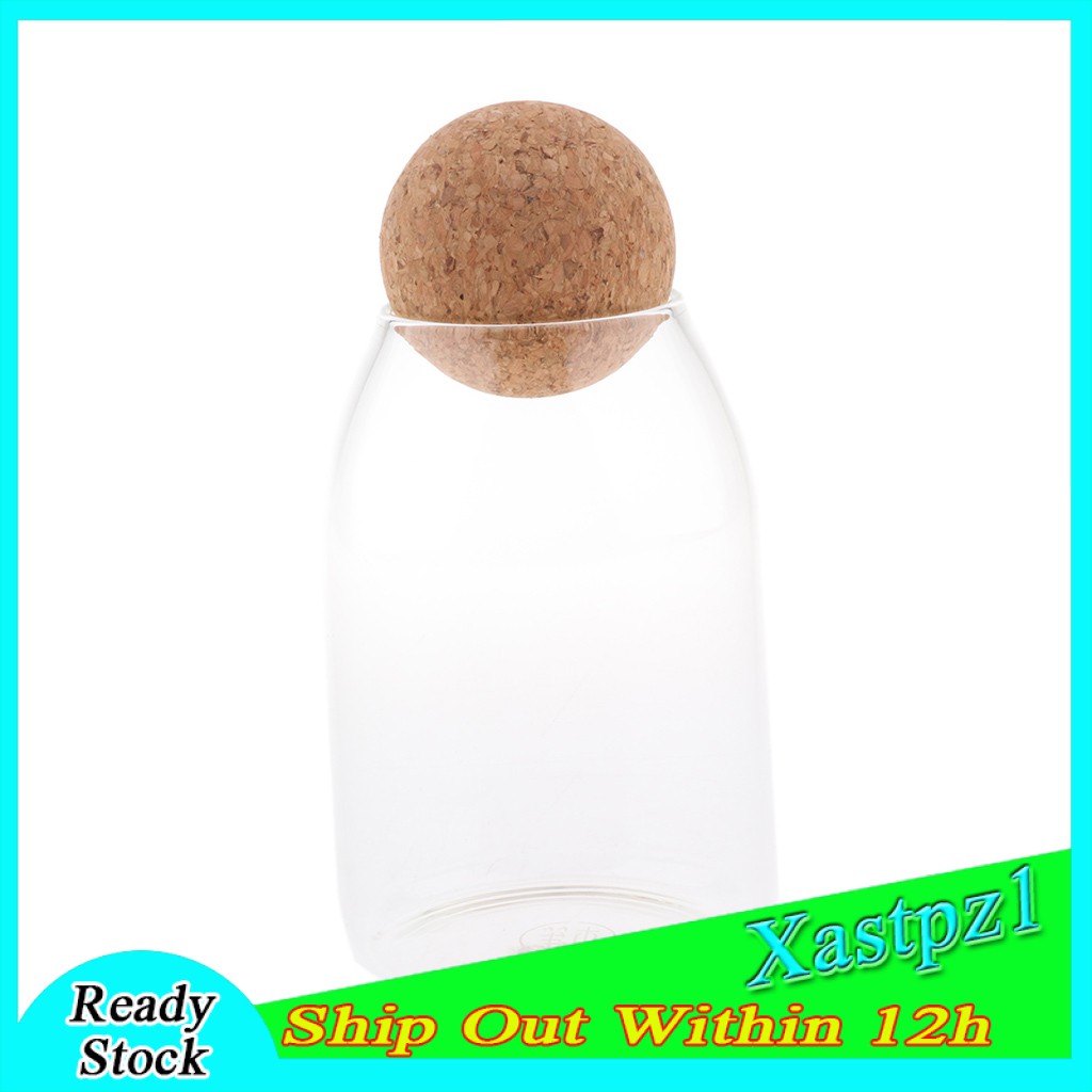 [Ready Stock] Decorative Cork Clear Glass Kitchen Storage Tank Sealed Cans Bottle