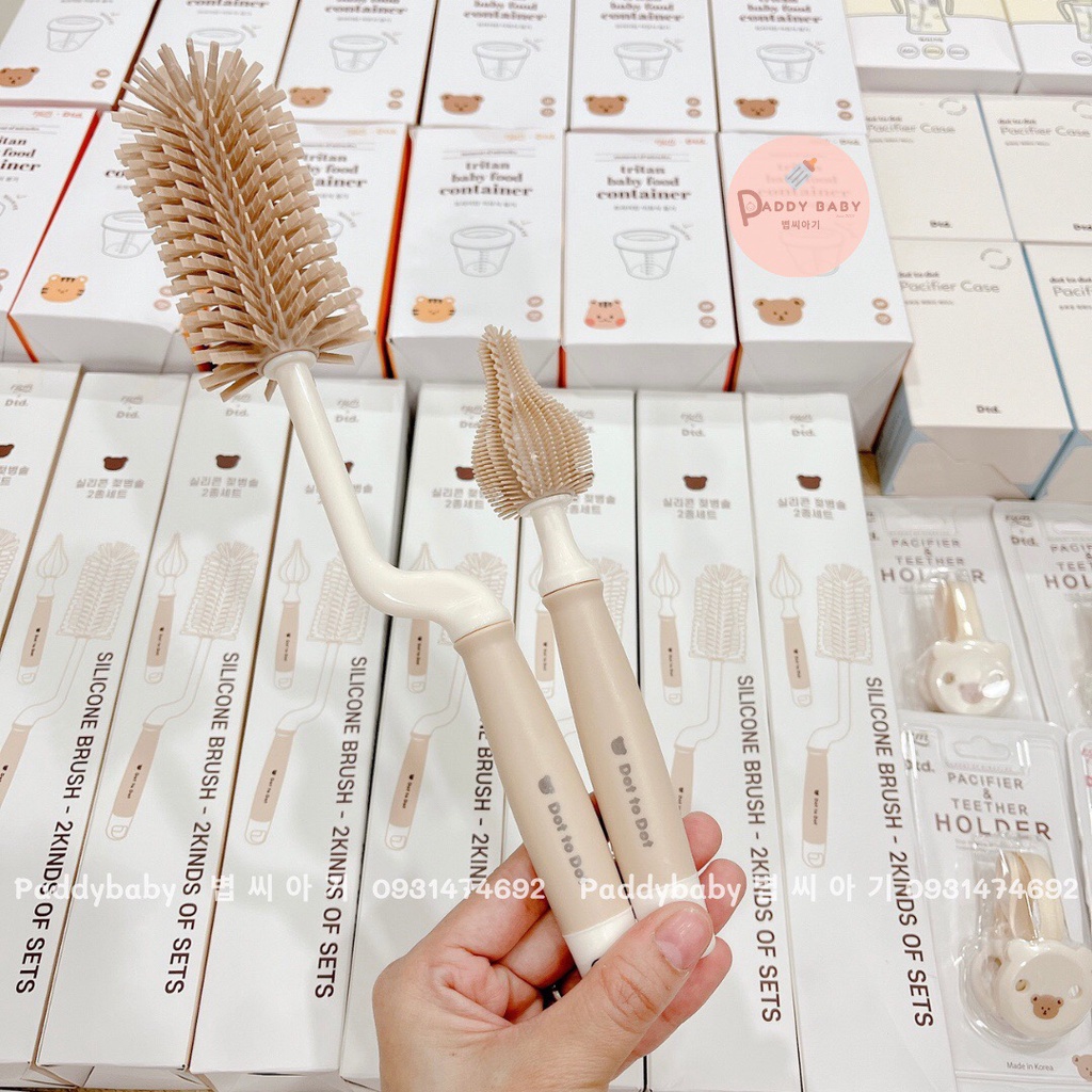 Cọ rửa bình sữa silicon Dottodot x Tgm nội địa Hàn cho bé - Made In Korea