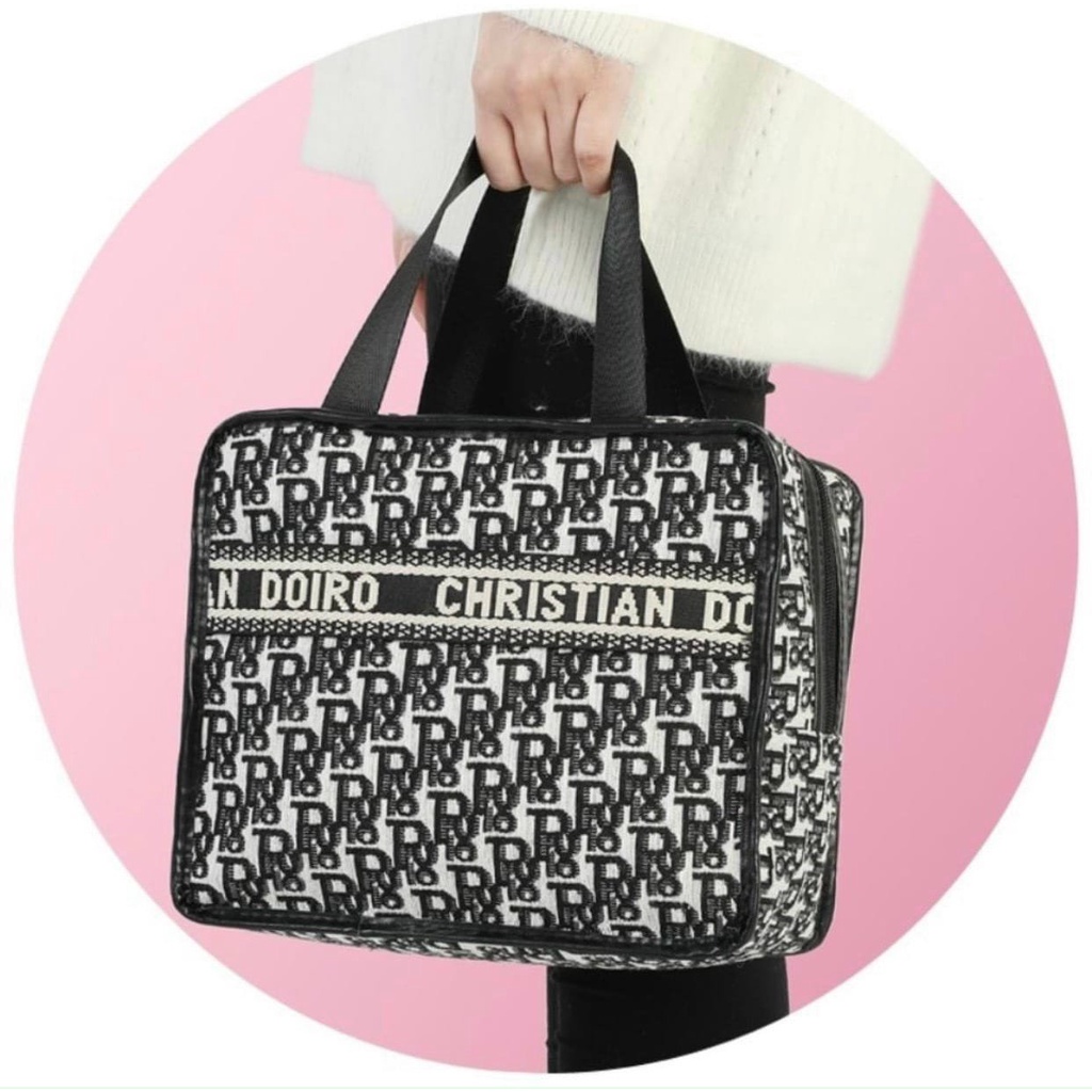 Túi xách cầm tay tote bag thổ cẩm dio from lớn có khóa kéo