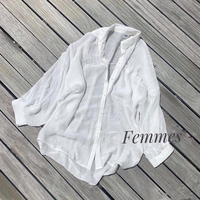 Áo sơ mi đũi trắng