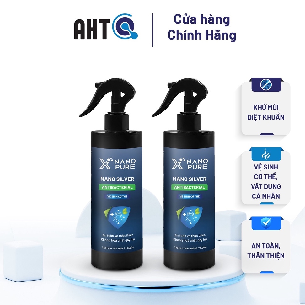 Chai xịt nano bạc Nano Xpure - khử mùi, vệ sinh, tạo hương thơm (combo 2 chai 500ml)