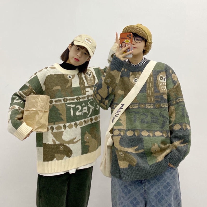 Áo Len Hình Gấu Thỏ Unisex