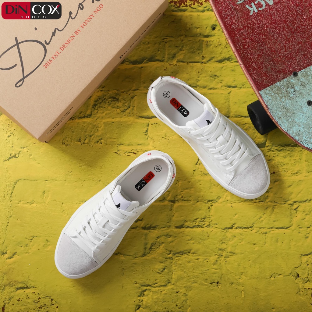 Giày Sneaker Da Nam DINCOX C17 Cách Điệu, Nhã Nhặn White