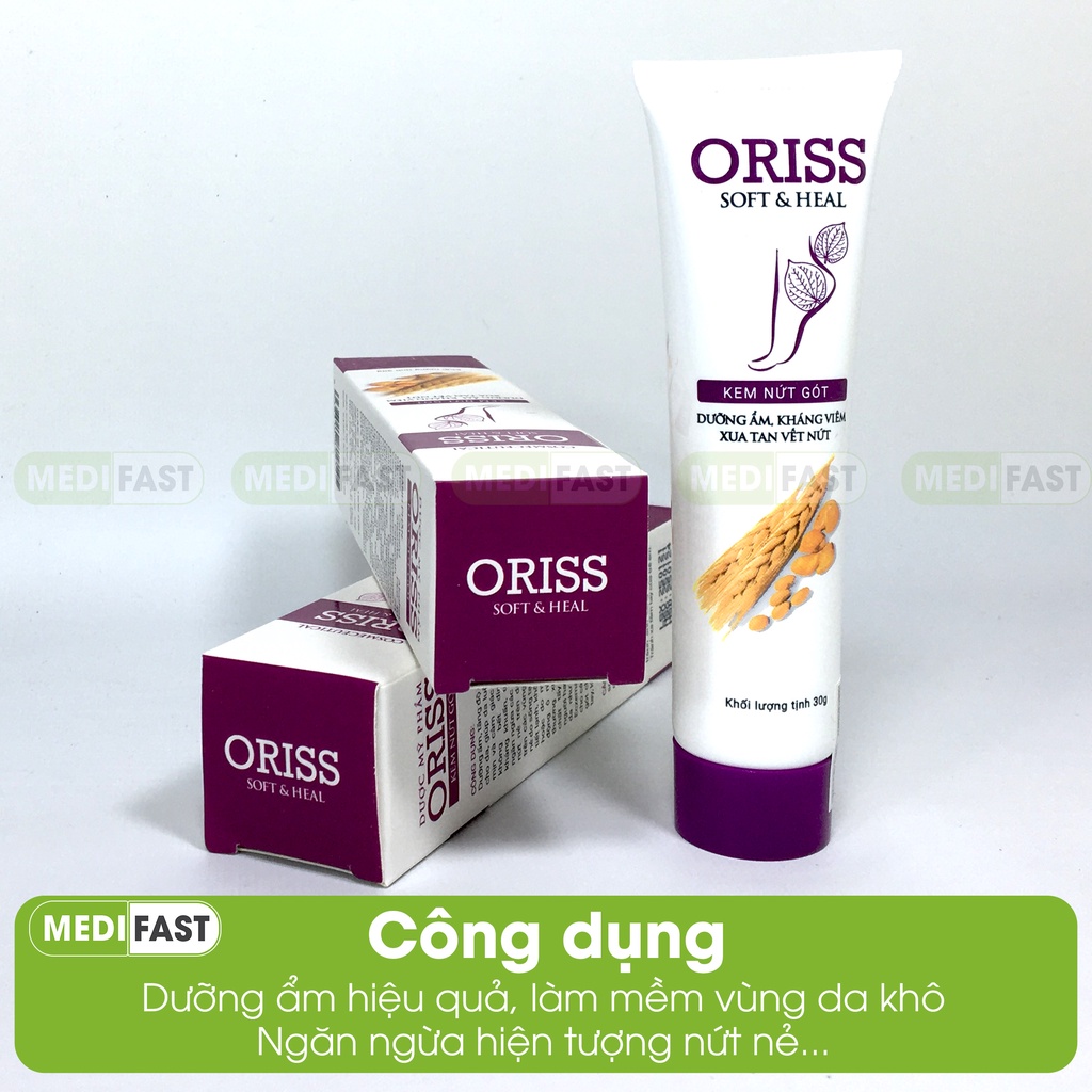 Kem nứt gót Oriss - Giúp dưỡng ẩm da, tái tạo da, ngăn ngừa các hiện tượng nứt nẻ da - Tuýp 30g
