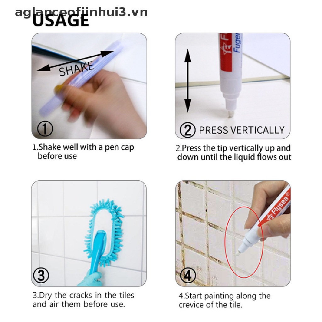 * * Afvn * * Bút Mực Màu Trắng Để Sửa Chữa Khe Hở Phòng Tắm