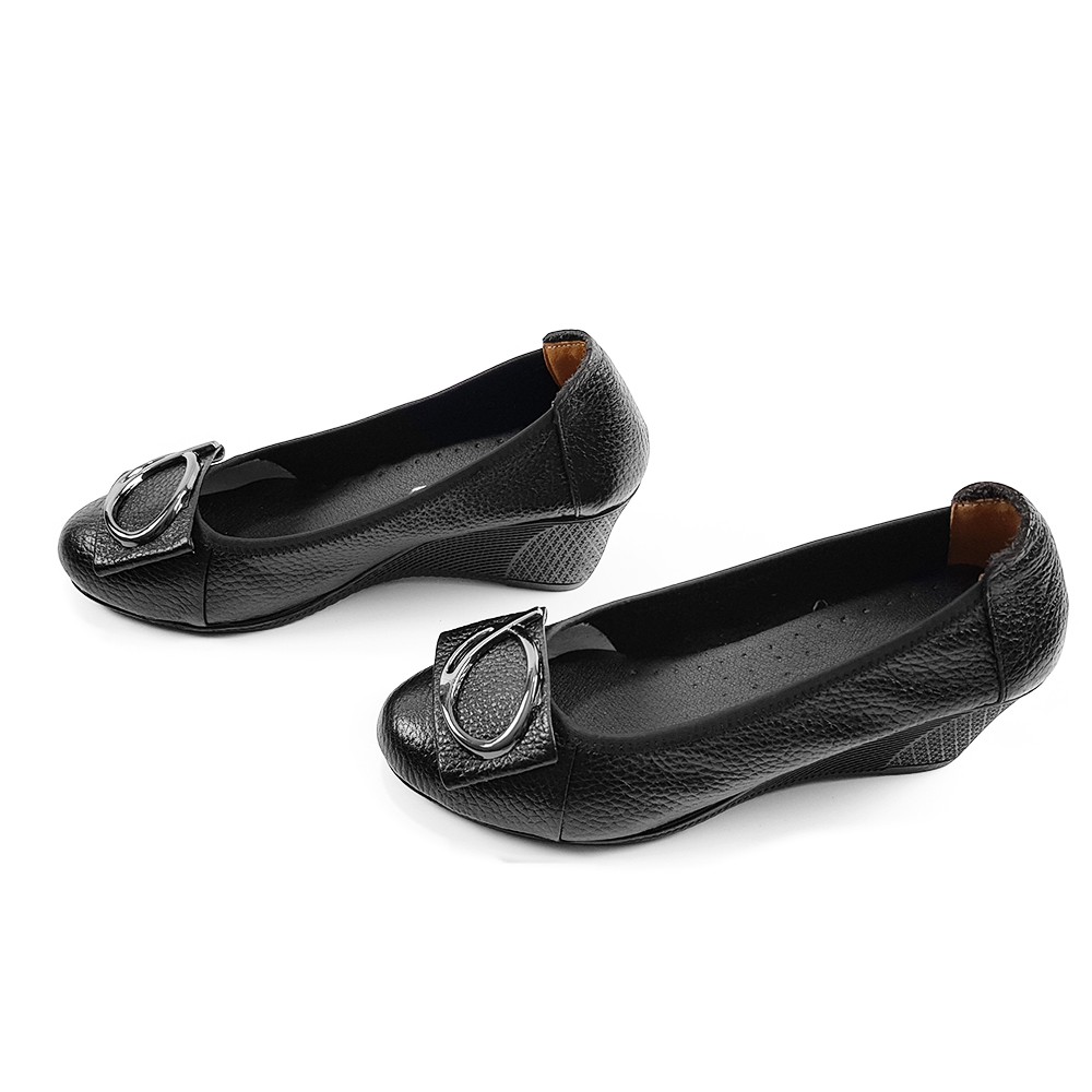 Giày Cao Gót Nữ Đế xuồng 5cm Da Thật Siêu Mềm 5P02D