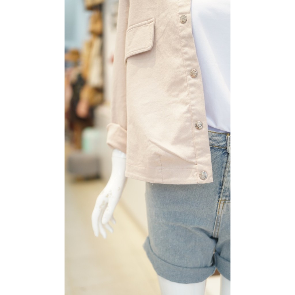 Áo Khoác Kaki Menina Cổ Vuông 064