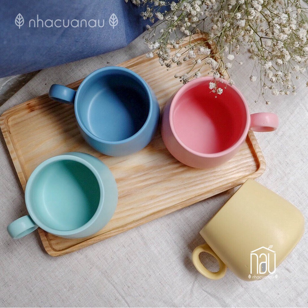 Cốc tách Macaron 250ml men mát phù hợp uống trà, cafe quà tặng tân gia decor trang trí chụp ảnh có treo cốc Nhà của Nâu