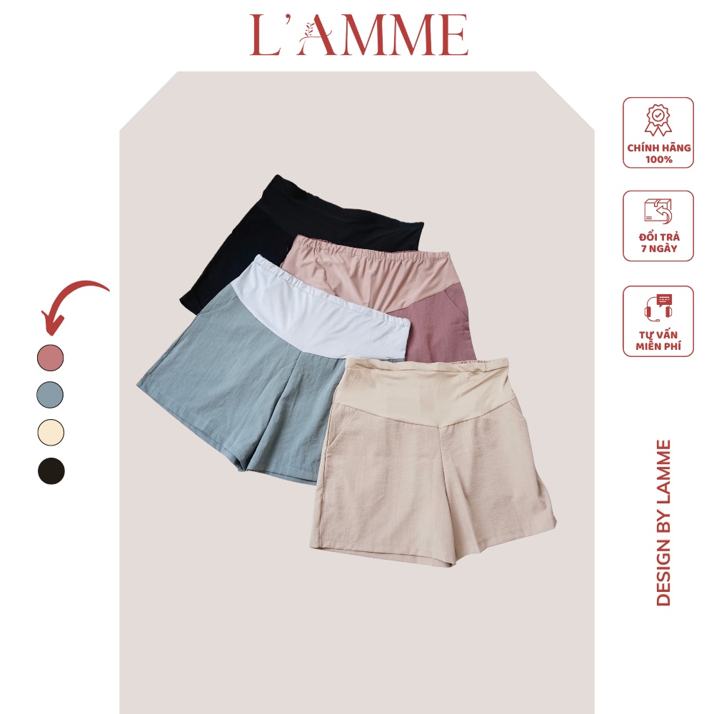 Quần Short đũi bầu chất siêu thoáng mát,có dây chun điều chỉnh, dễ mix đồ thiết kế bởi LAMME