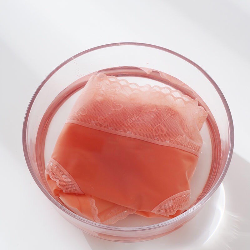 Quần lót nữ lụa băng, quần chip nữ tàng hình cạp ren họa tiết tim QL9909