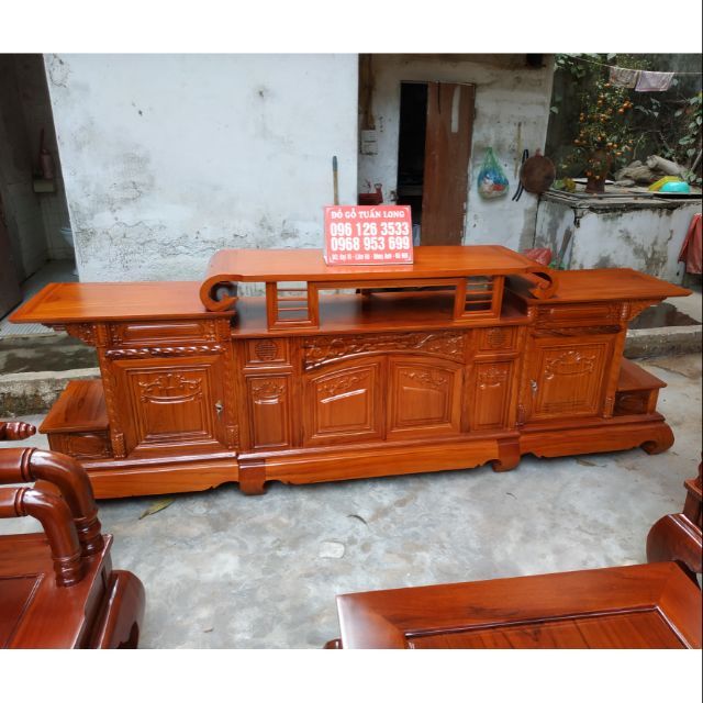Kệ tivi sừng trâu gỗ gõ đỏ