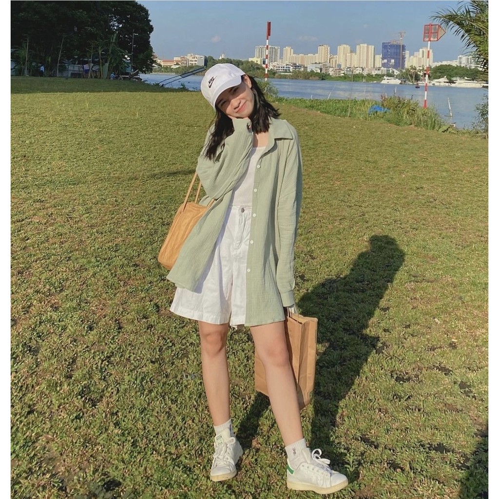 Áo Sweater Polo chất nỉ lót lông form rộng dài tay kiểu dáng Hàn Quốc - Xưởng May Hạnh | BigBuy360 - bigbuy360.vn