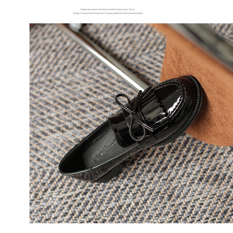 Giày da/ giày lười đế bằng retro Loafers ORDER/ trả order