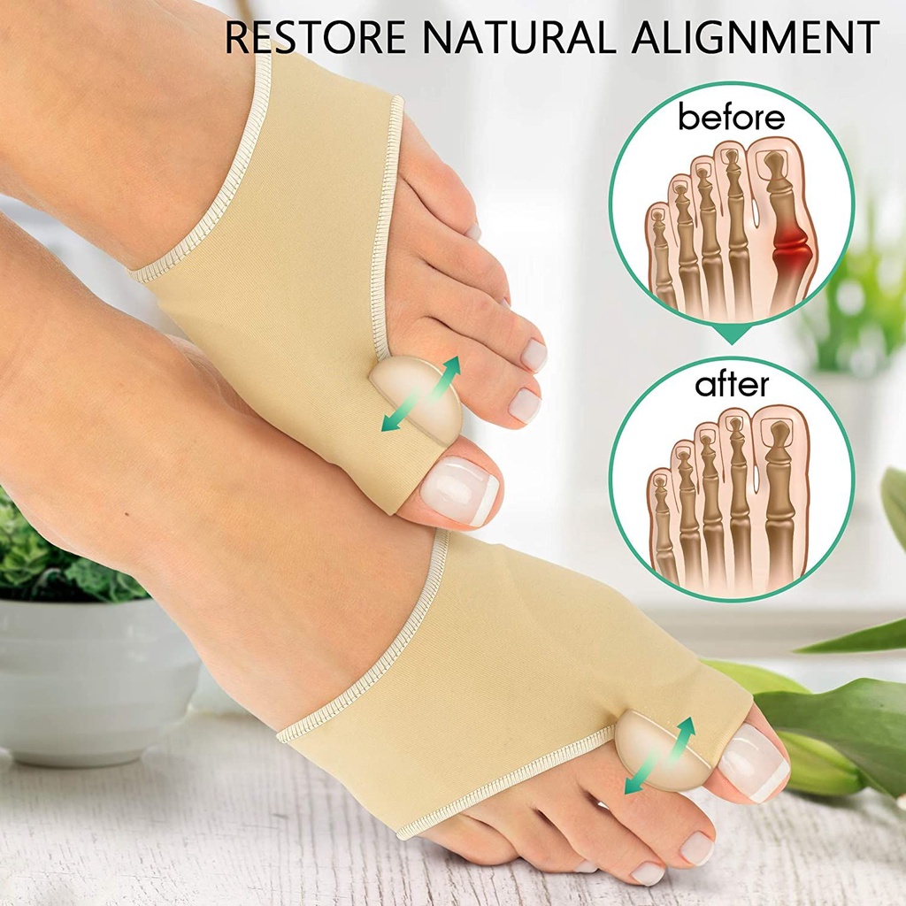 [Hàng mới về] Cặp đệm bọc tách ngón chân cải thiện tình trạng biến dạng ngón chân cái silicone mềm