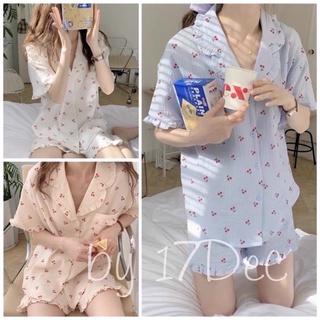 Bộ Pyjama mặc ở nhà C07, set bộ pijama quần cộc áo cộc hoạ tiết cho nữ