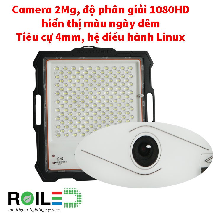 Đèn pha 400W năng lượng mặt trời kết hợp Camera an ninh