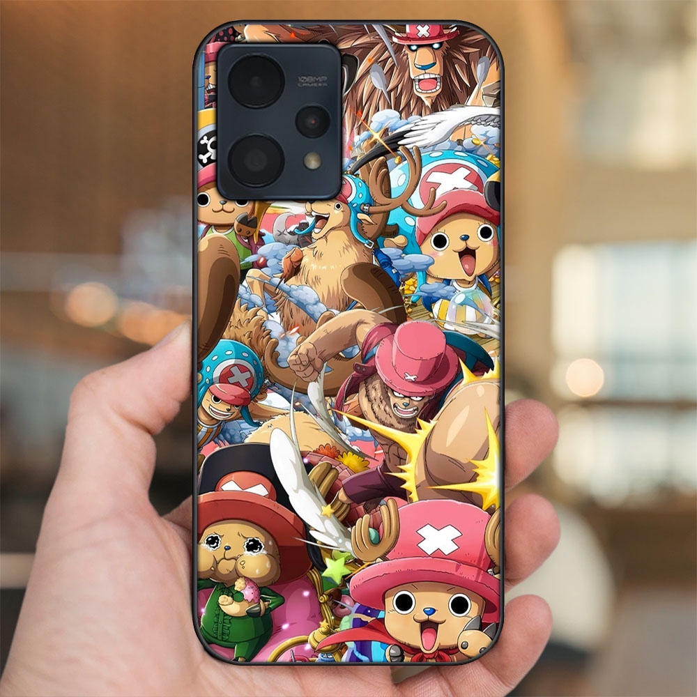 Ốp lưng Realme 9, 9 Pro, 9 Pro Plus viền đen in hình Chopper One Piece Đảo Hải Tặc