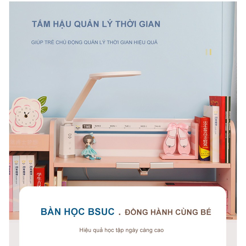 BÀN HỌC THÔNG MINH CHỐNG GÙ, CHỐNG CẬN DÀI 1,2M BSUC MÃ DRZ-12001 CHO TRẺ EM MÀU HỒNG