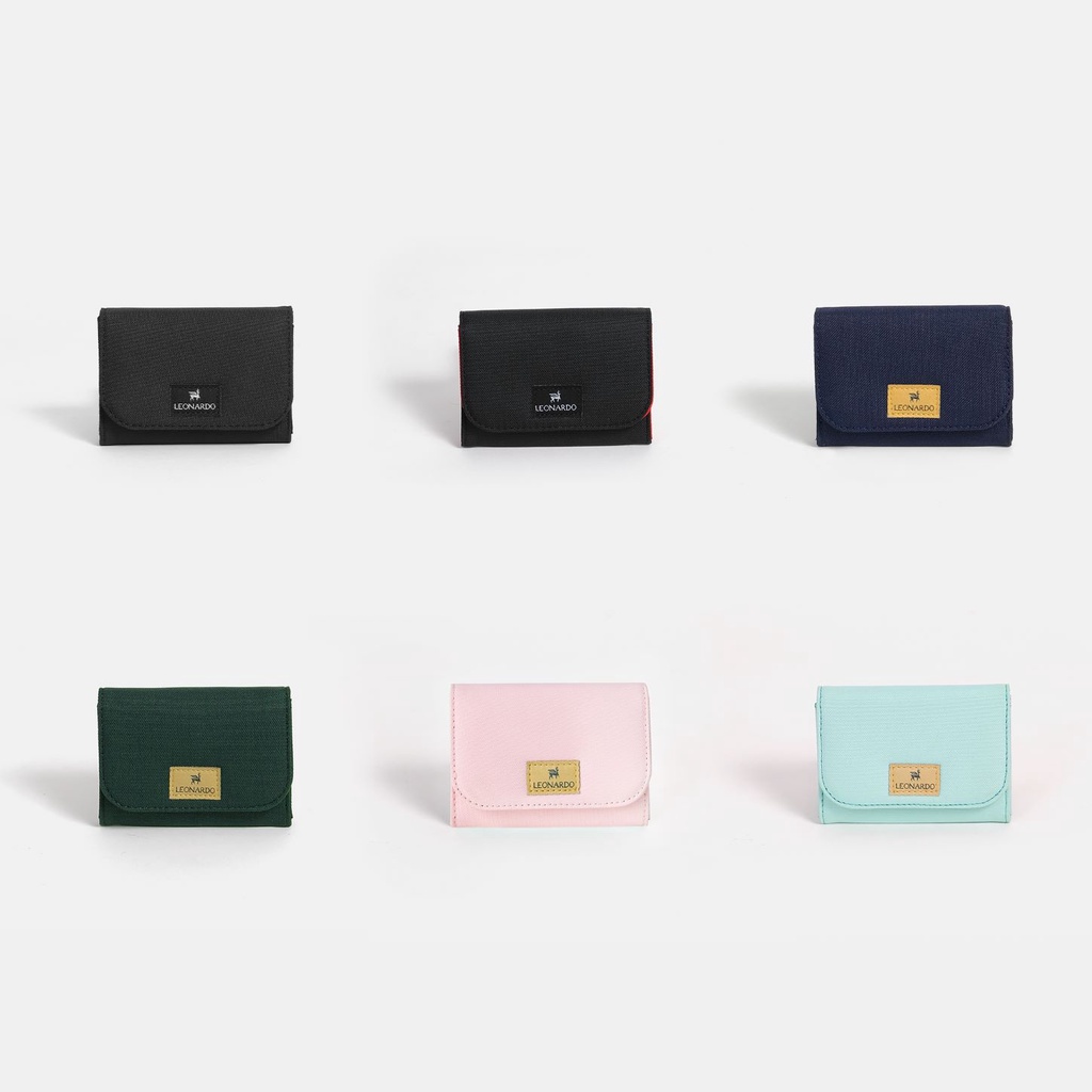 Ví Vải Nữ Nắp Gập (6 Màu) Leonardo - Card Holder Mladen Wallet - Vải Polyester 600D Kháng Nước