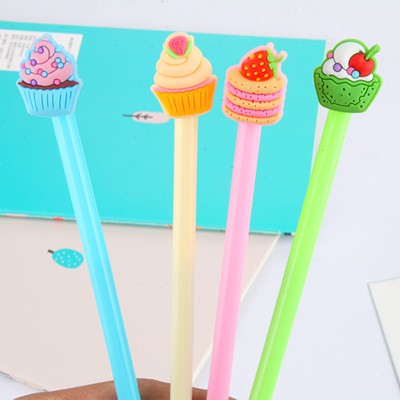 bút bánh kem dẹt B172 viết gel cupcake hoạt hình dễ thương kute