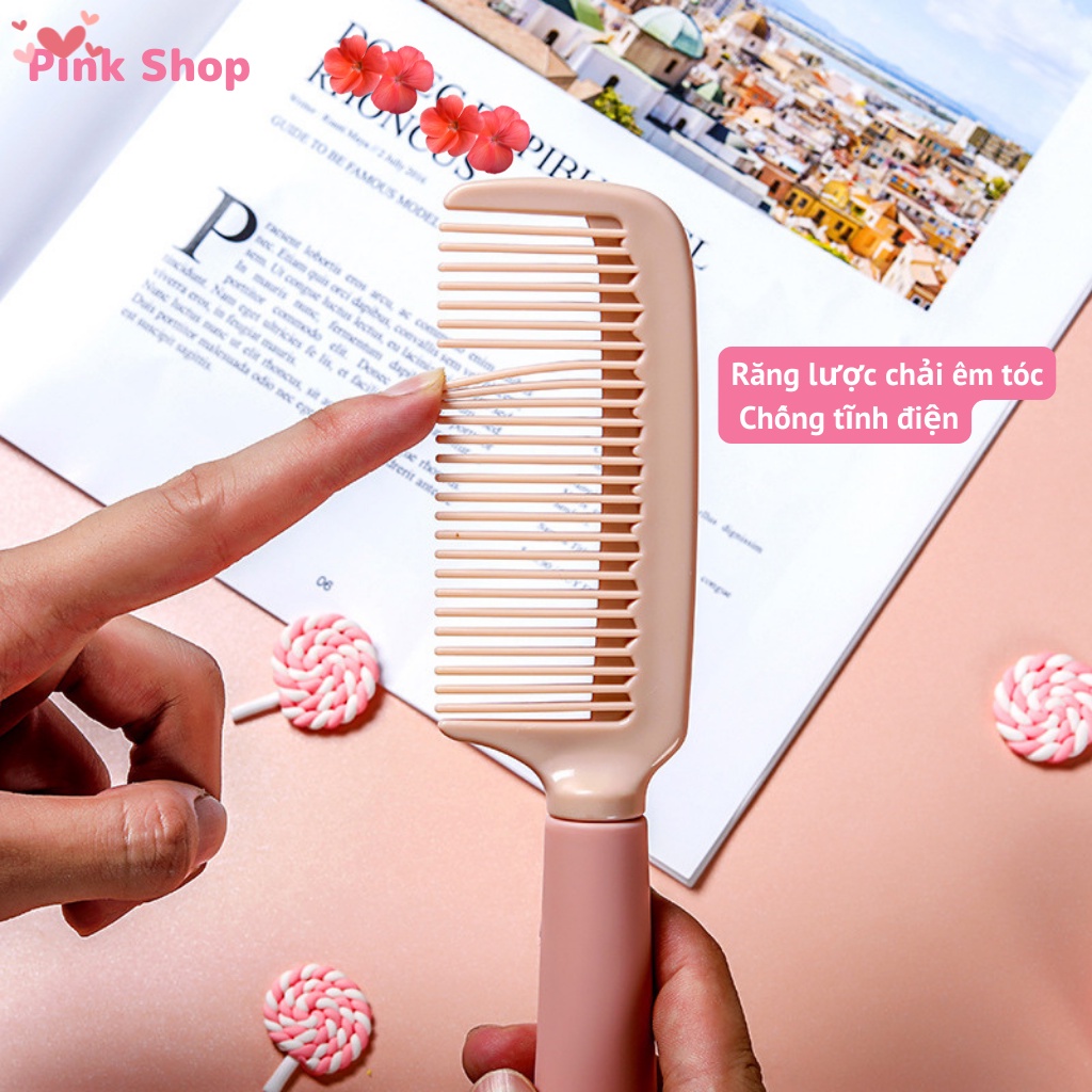 Lược chải đầu, Lược tạo kiểu Pinkshop mini cầm vừa tay chống tĩnh điện tai thỏ dễ thương