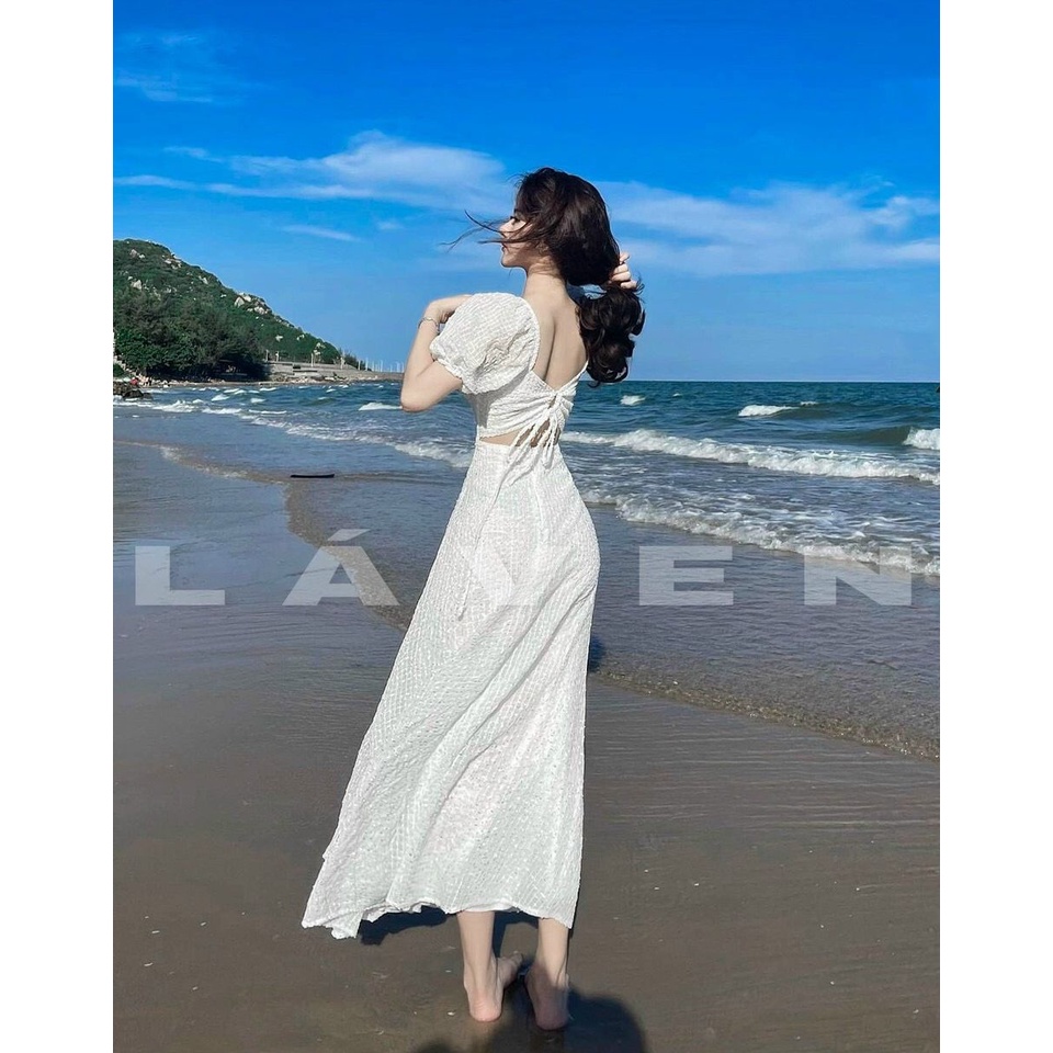 Đầm Maxi đũi khoét lưng thời trang đi biển dự tiệc siêu sang chảnh.