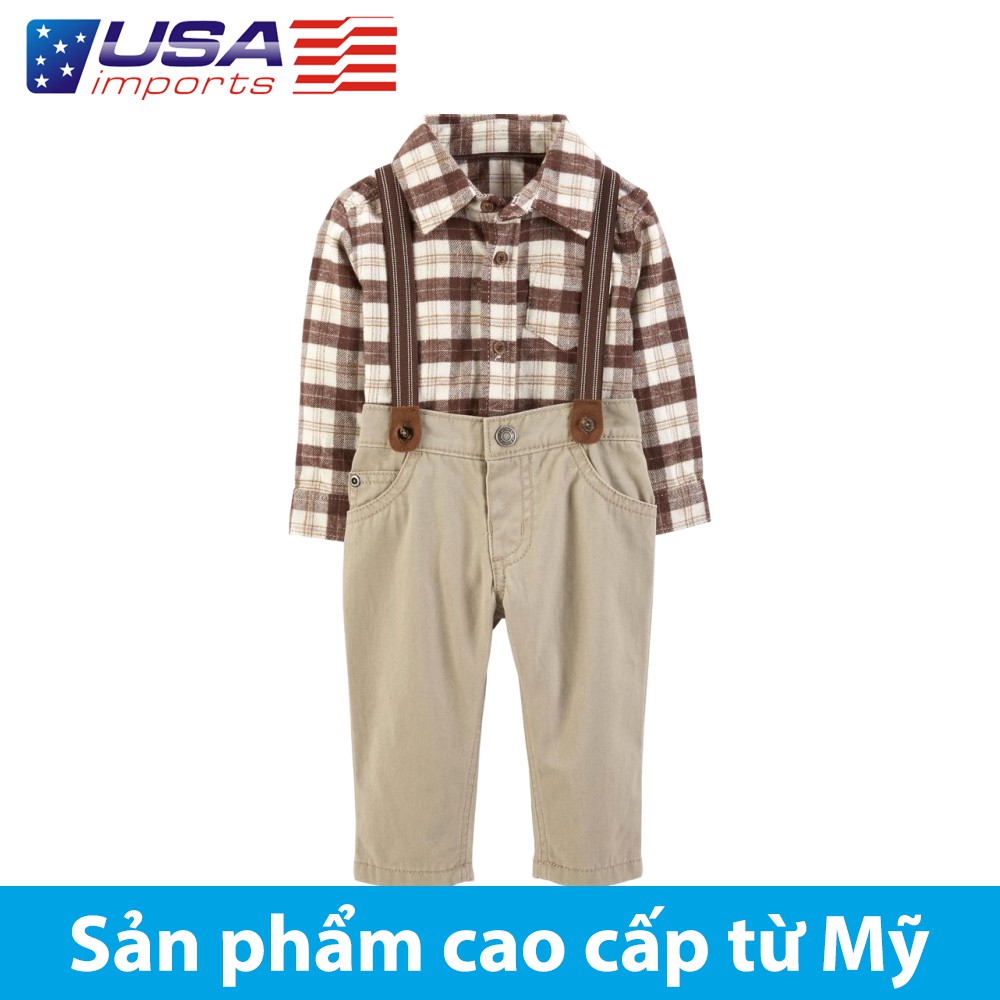 Set bodysuit sơ mi kèm quần Car-tờ Auth Từ Mỹ (127H388)