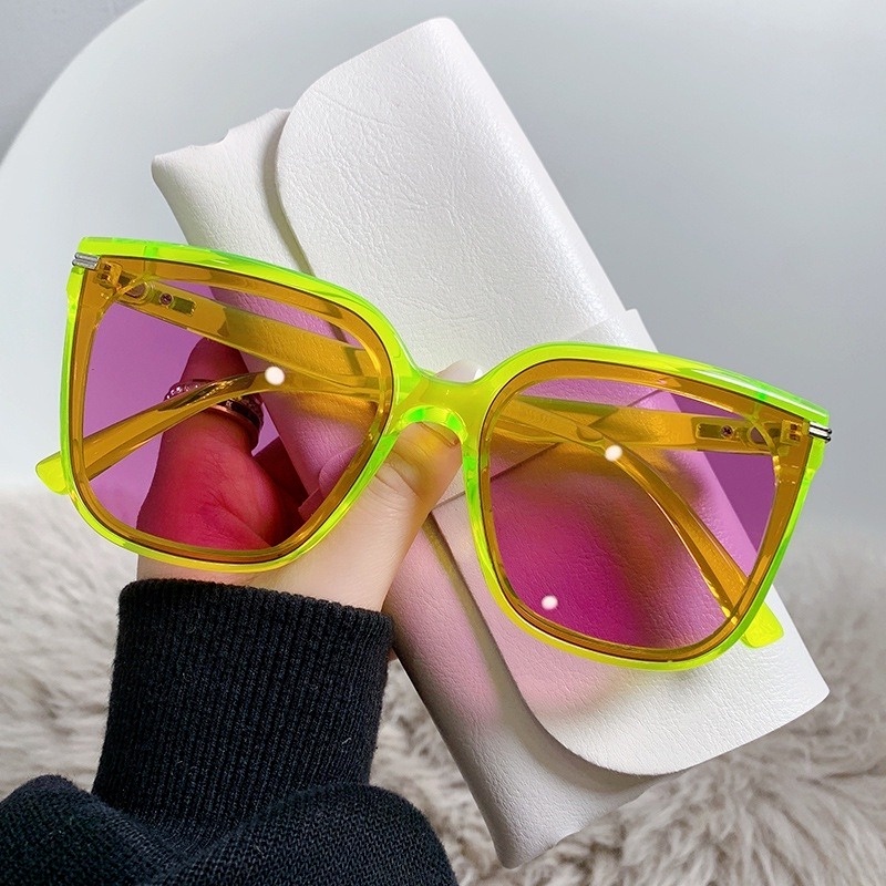 Kính Mát Gọng Vuông Cỡ Lớn Phong Cách Retro Thời Trang Cho Nam Nữ