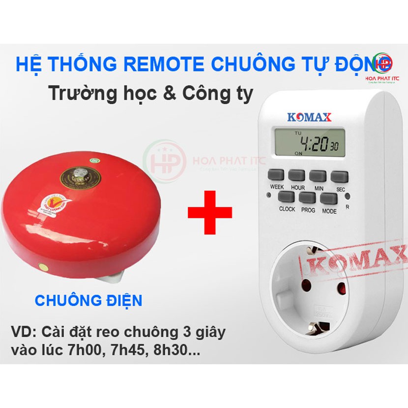 Ổ cắm hẹn giờ bật tắt thông minh Komax ETG-2A hẹn giờ bặt tắt theo chu kỳ 7 ngày