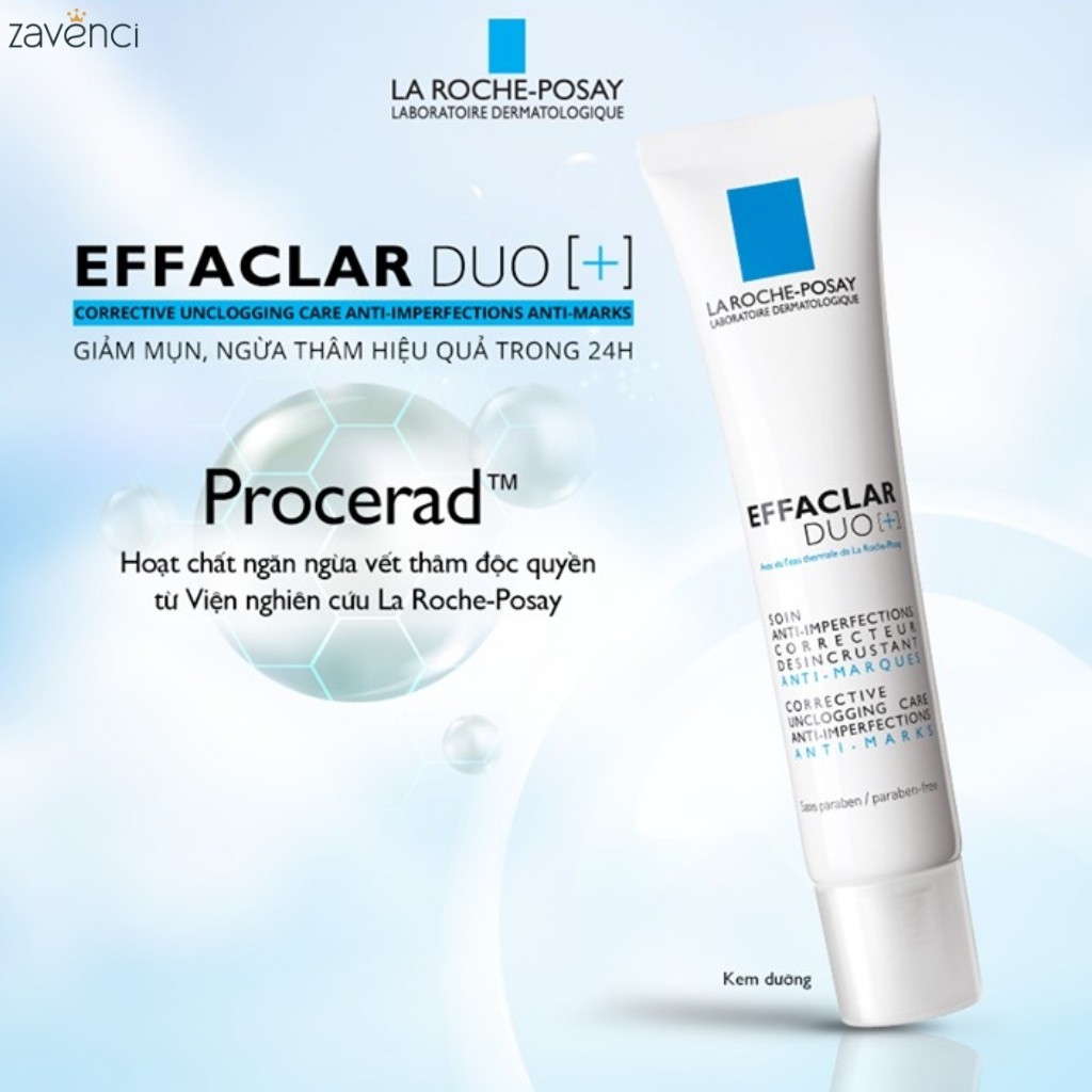 Kem Dưỡng Da La Roche-Posay Effaclar Duo+ Giúp Giảm Mụn Ngăn Ngừa Vết Thâm (40ml)