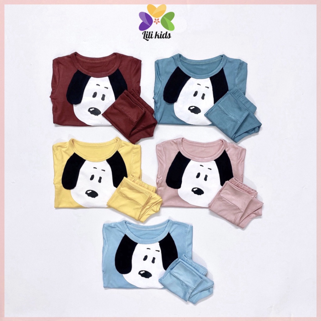 bộ dài tay cho bé gái và bé trai chất thun lạnh co dãn họa tiết đáng yêu cho bé từ 8-18kg LILIKIDS BDT05