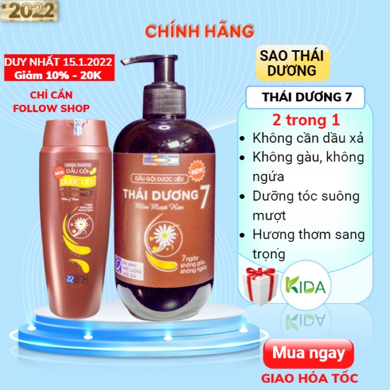 Dầu gội THÁI DƯƠNG 7 dược liệu thảo dược An toàn giúp dưỡng tóc bồng bềnh sạch gàu và giảm rụng tóc | BigBuy360 - bigbuy360.vn