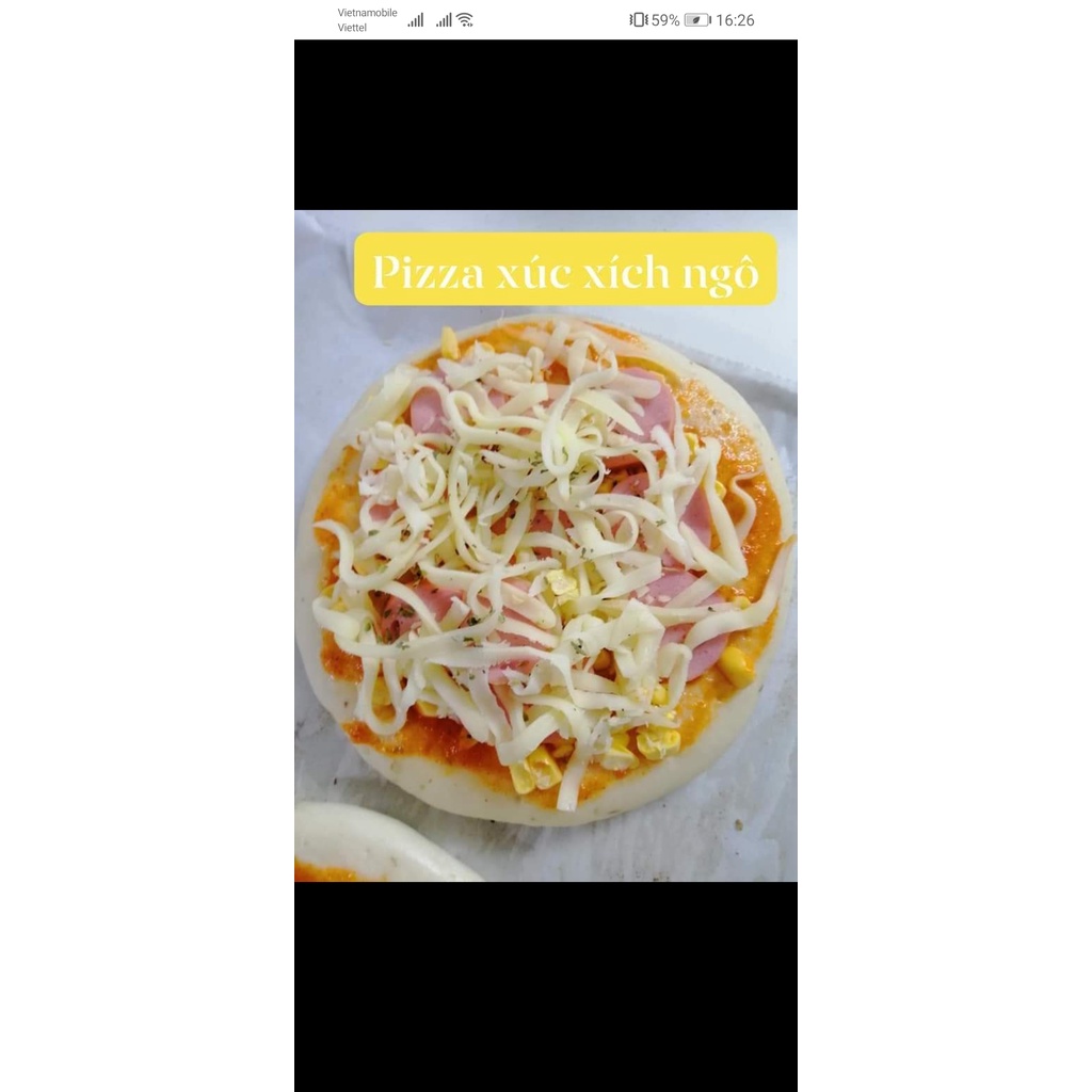 bánh pizza size 14cm chế biến sẵn chỉ giao hà nội