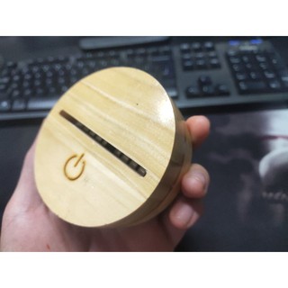 Đế đèn led 3D ( gỗ thông )