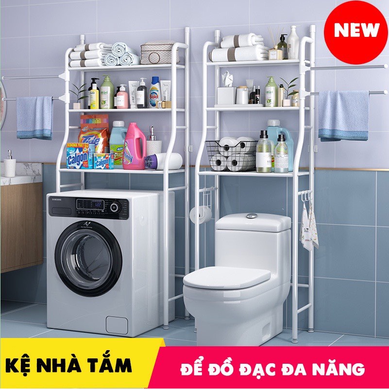 Kệ Nhà Vệ Sinh Toilet ,Bồn Cầu Sơn Tĩnh Điện 3 Tầng Thép Phủ Sơn Tĩnh Điện Công Nghệ Tiên Tiến Chịu Lực Đến 20kg