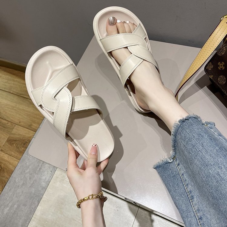 Dép Nữ Đế Bằng Mũi Tròn Quai Chéo Thời Trang | BigBuy360 - bigbuy360.vn