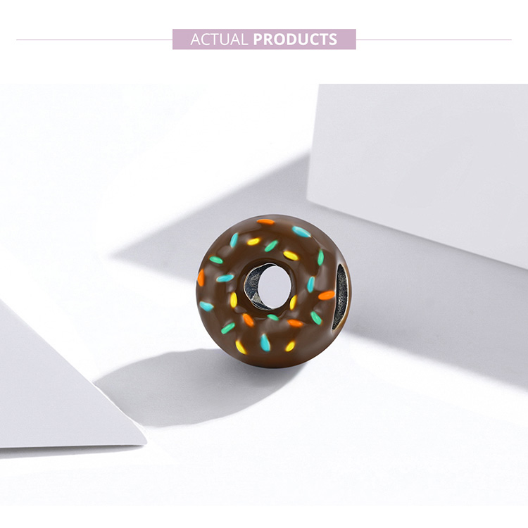 Mặt Dây Bamoer bằng bạc 925 hình bánh donut dễ thương tự trang trí vòng tay SCC1820