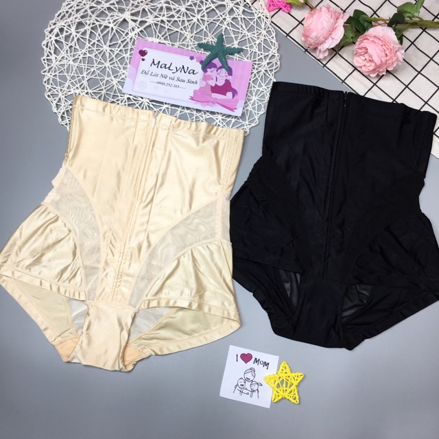 Quần lót gen nịt bụng lụa CẠP CAO nữ, có khoá kéo định hình và giảm mỡ vòng eo đủ size 42-65kg - 𝐆𝐁𝟎𝟐 | BigBuy360 - bigbuy360.vn