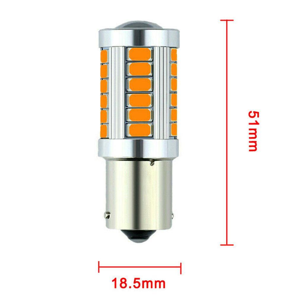 1 Bóng Đèn LED Phanh 1156 BAU15S PY21W 33 SMD 5730 LED T1H3 Amber J3U2 P1L4 Mới
